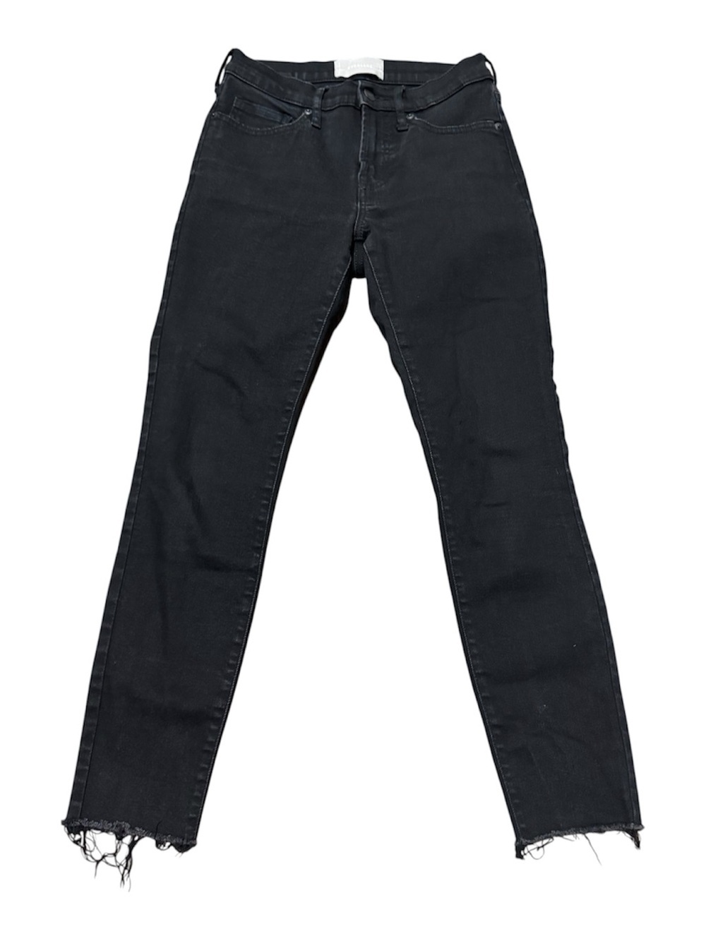 Everlane Jeans Womens Size 26 Ankle The High Rise Skinny Black Denim Rough Hem